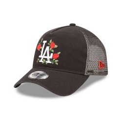 LA Dodgers Flower Black 9FORTY A-Frame Trucker Cap 60298825