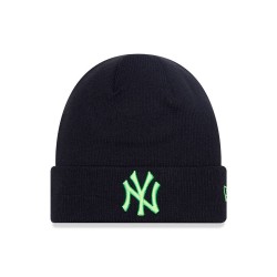 New Era New York Yankees Neon League Essential Black Cuff Knit Beanie Hat BLACK 60424774