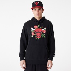 New Era Chicago Bulls Floral Graphic Black Pullover Hoodie 60416347