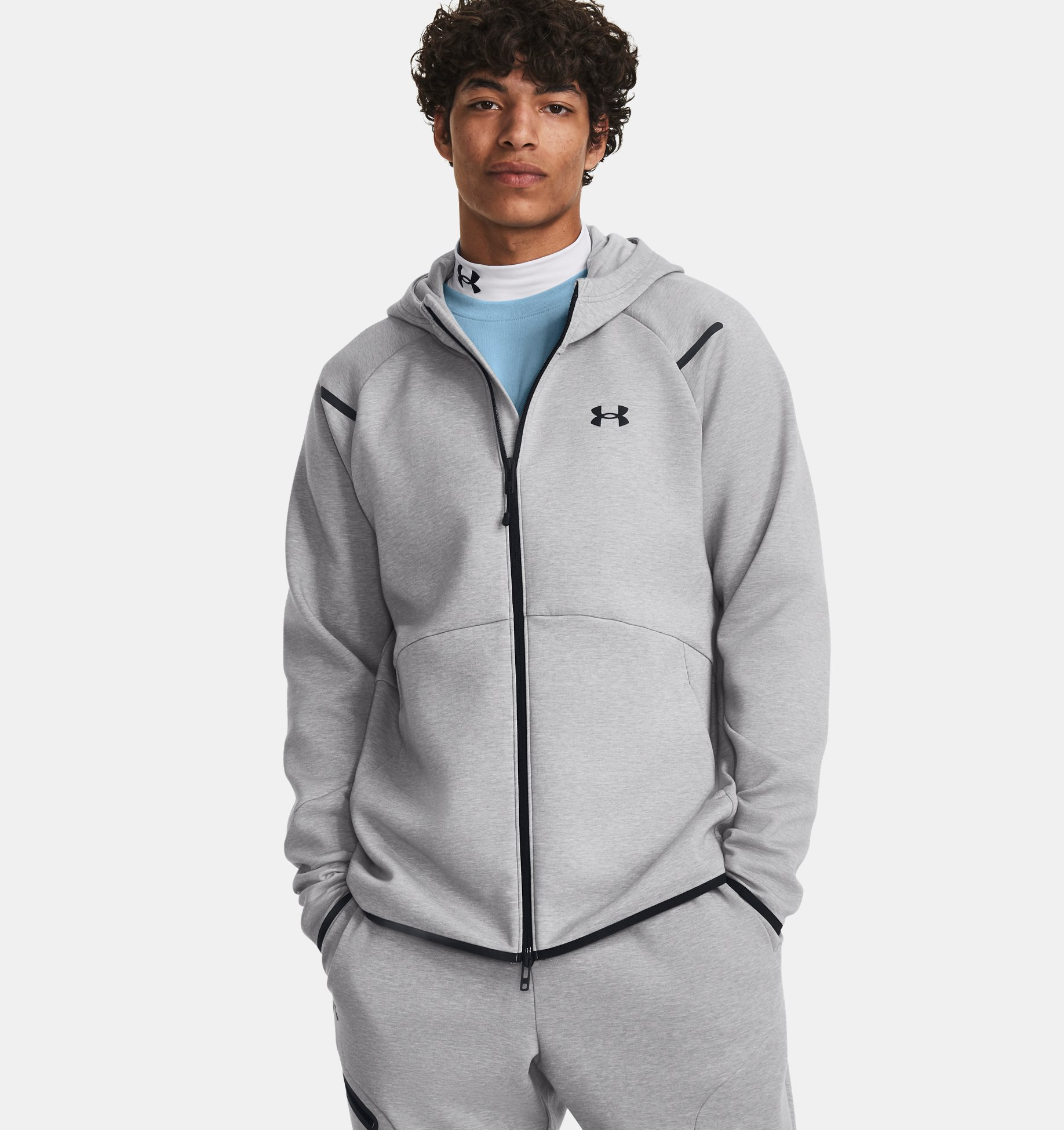 Under Armour - Unstoppable Mélange Cotton-Blend Jersey Zip-Up